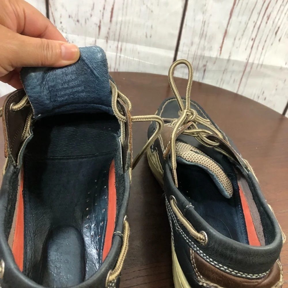SPERRY TOP SIDER Men's Blue Leather Boat Shoes Classic Lace-Up Deck Style 11